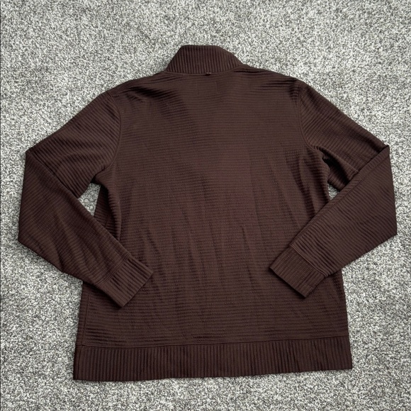 Billy Reid Quilted Half Zip in Chocolate - Picture 7 of 7